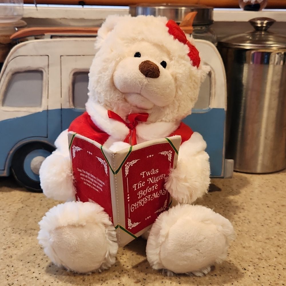Sound N Light Animatronics Twas The Night Before Christmas Talking Bear Plush